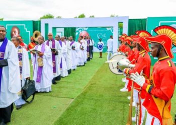 Encomiums as Gov. Mbah, others pay last respect as legendary Christian Chukwu is buried