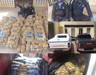 Soldiers arrest fake policemen, seize Hilux trucks loaded with 1,134 blocks of Cannabis in Taraba