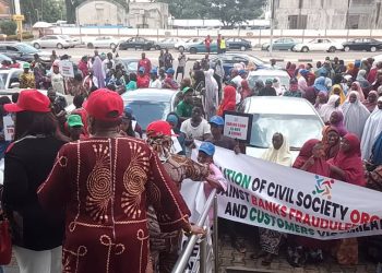 MIDEN Services: NGO pickets Sterling Bank for the second day