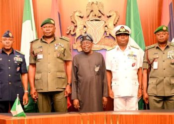 Tinubu host newly appointed Service Chiefs in Aso Villa