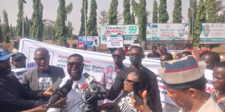 Renewed protest rocks Abuja demands resignation of Olubunmi Tunji-Ojo over NYSC Certificate