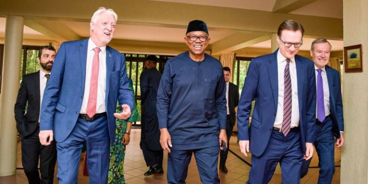 Peter Obi meets with British, France, German, other Envoys in Abuja