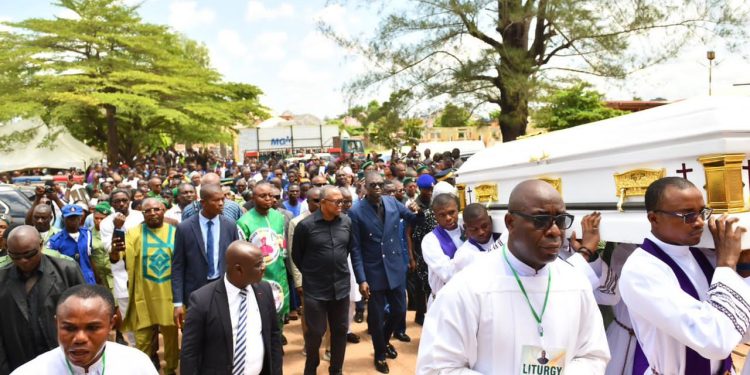 Obi joins clergy, faithful for burial of late Bishop Chukwu