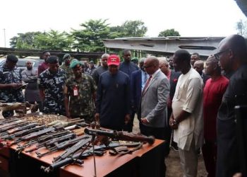 Mbah applauds DSS, Army, others as he inspects arms cache seized from ESN terrorists
