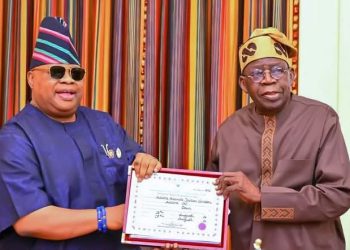 Osun election: Adeleke presents Certificate of Return to Tinubu