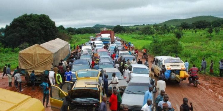 Hundreds of tankers, trailers stranded for 48 hours as Ekiti federal road collapses