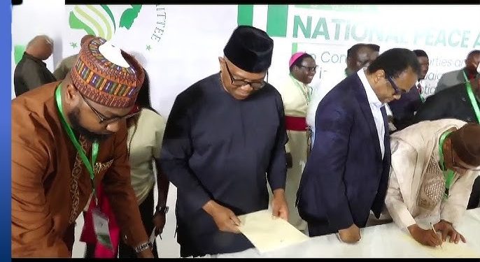 Tinubu, Obi, others sign peace accord over 2027 rlection