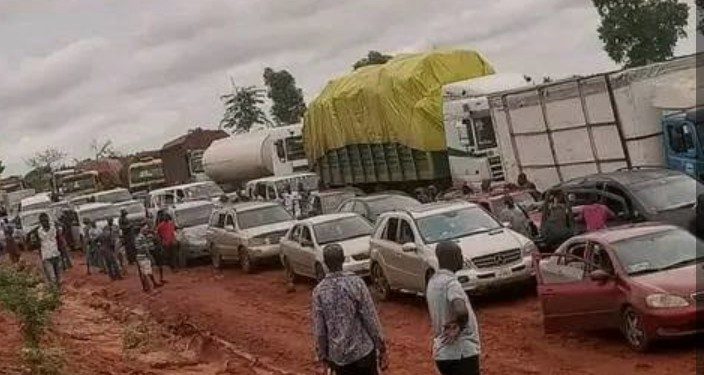 Hundreds of tankers, trailers stranded for 48 hours as Ekiti federal road collapses